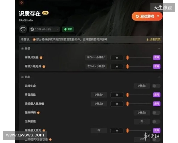 《识质存在》修改器推荐 生命弹药攻击编辑 无限月光丝升级组件
